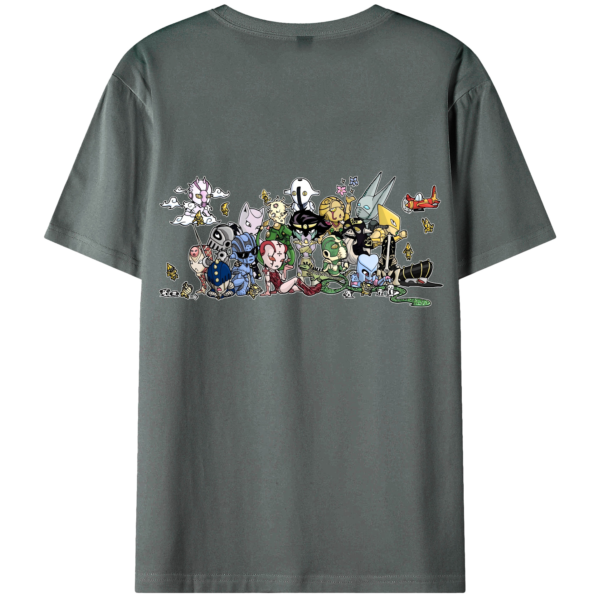 （画像用） ジョジョの奇妙な冒険 JoJo's Bizarre Adventure 綿100％ メンズ半袖Tシャツ（バックプリント） 通気性